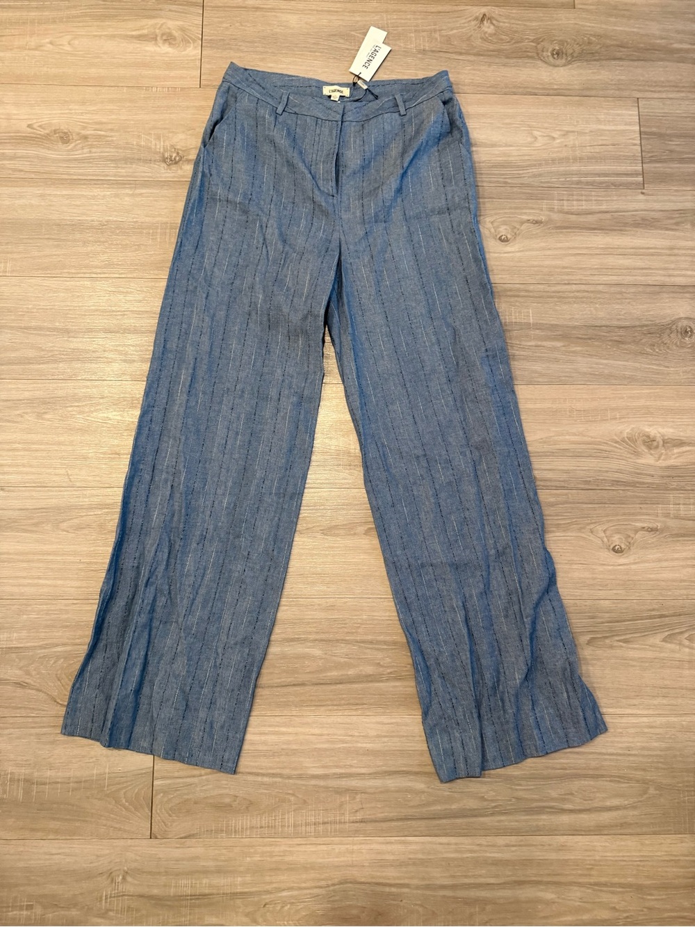 Light Blue L’agence Wide Leg Linen Trousers